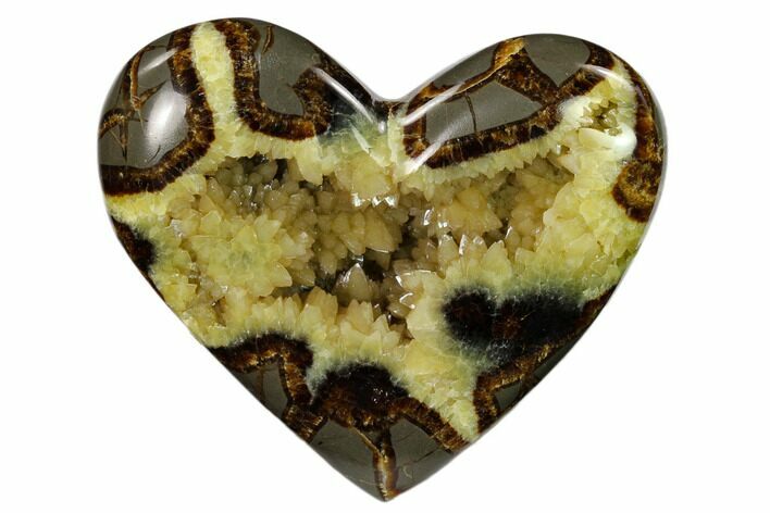 Polished Utah Septarian Heart - Beautiful Crystals #149943